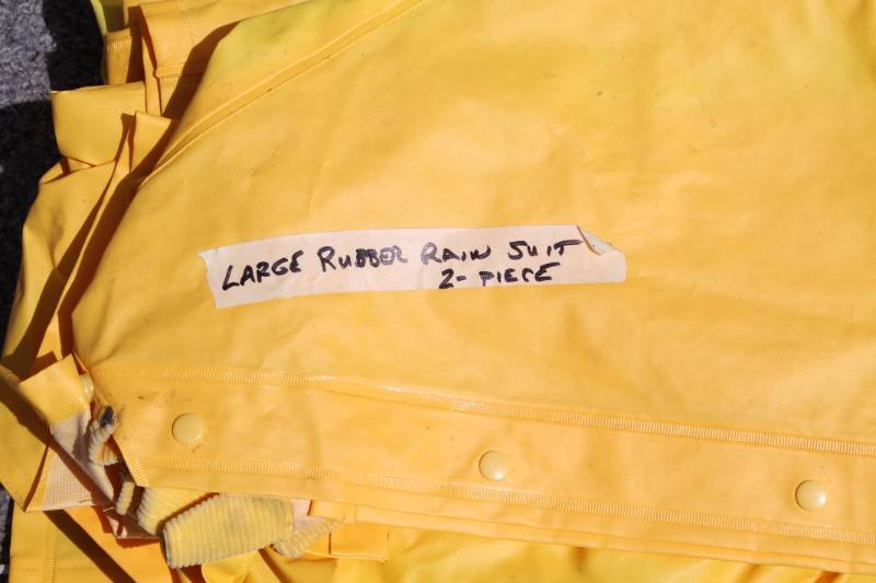lot 97 image: Large Yellow 2 Piece Rubber rain Suit