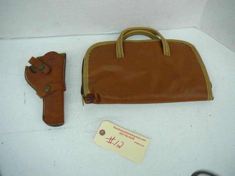 lot 12 image: Handgun Leather Holster & Zipper Case