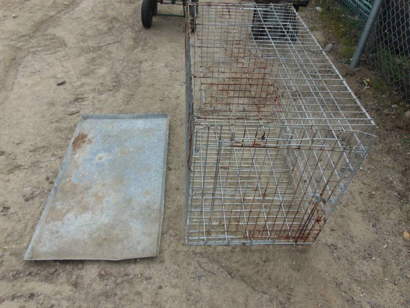 lot 77 image: Large Animal Cage With Metal Pan