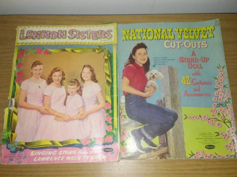 lot 56 image: Paper Doll Cutouts, Lennon Sisters 1957, National Velvet 1962.