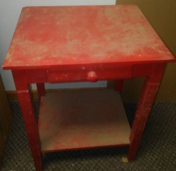 lot 104 image: Red side table