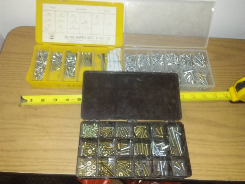 lot 187 image: Three boxes variety bolts and screws.