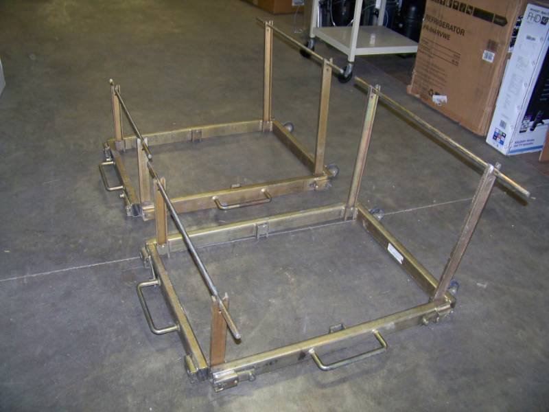 lot 95 image: (2) Music Supply Co., Easy-Kary, 2-Tier, Wire  Cable Reel Holder and Cart with Wheels