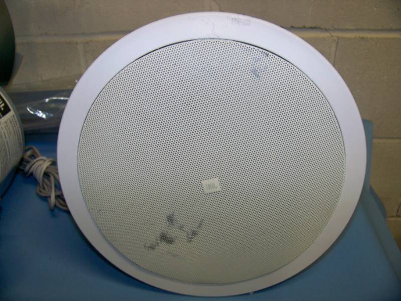 lot 66 image: (6) JBL, 26CT, In-Ceiling Loudspeakers  Speakers with Transformer, Speaker Grilles (1 extra) and (3) Ceiling Tile Brackets