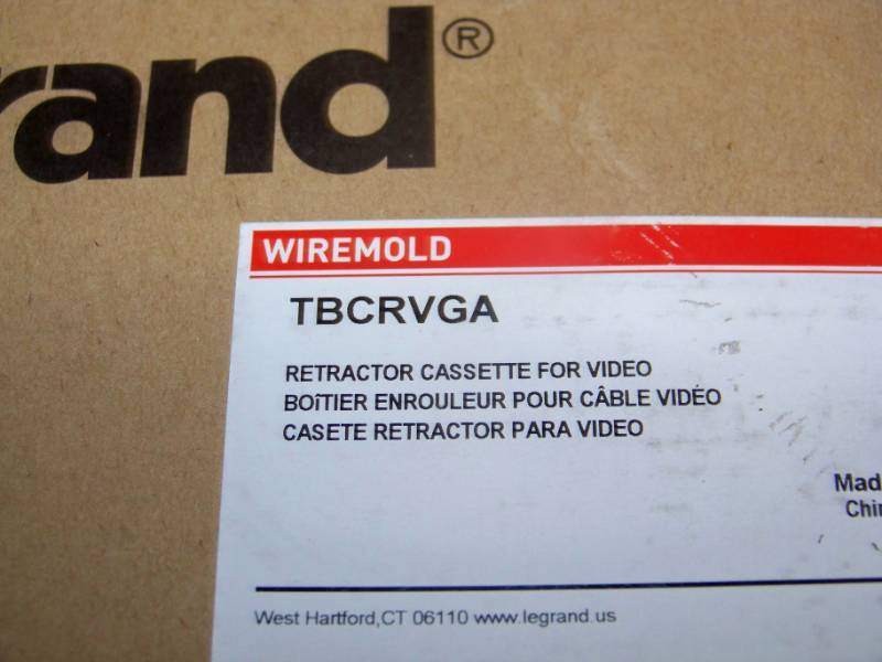 lot 97 image: (5) Legrand, Retractor Cassettes for Video, 3.5MM Audio and CAT 6 - NEW in Original Boxes