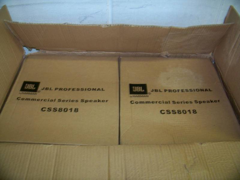 lot 69 image: (6) JBL Professional, Commercial Series, In-Ceiling Speakers, Back Cans and Mounting Brackets - NEW in Original Boxes