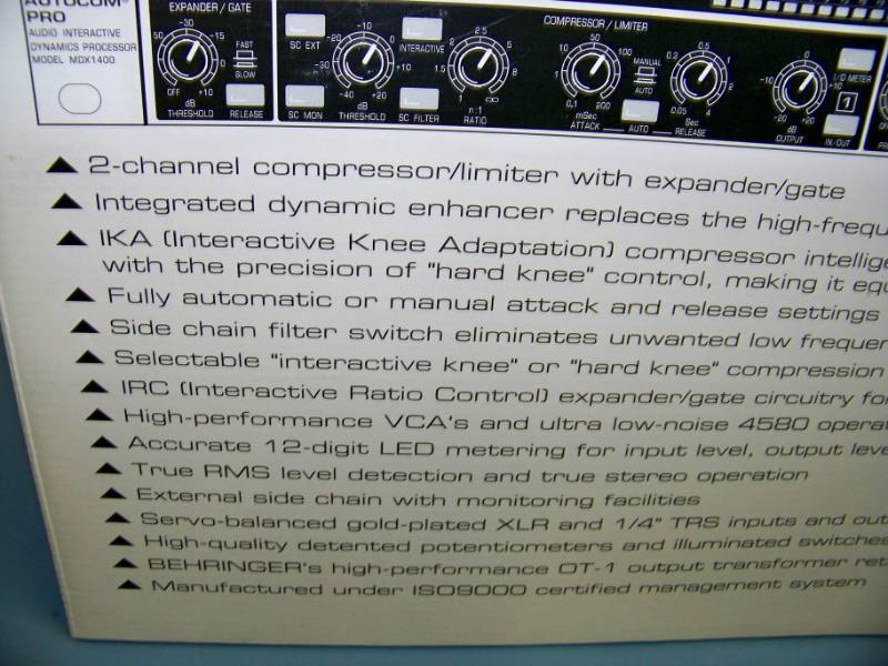 lot 77 image: Behringer, Autocom Pro, Audio Interactive Dynamics Processor in Original Box