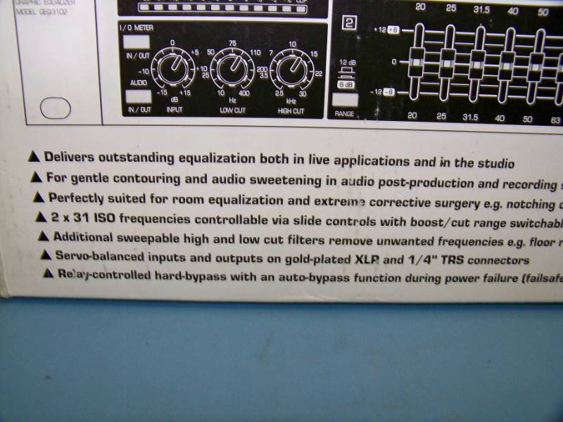 lot 80 image: Behringer, Ultra-Graph Pro, Ultra-Musical 31-Band Stereo Graphic Equalizer  EQ in Original Box