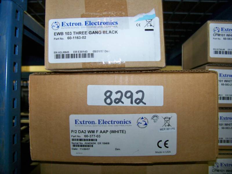lot 127 image: (8 Wide Shelf - LARGE LOT) Extron Electronics Items - many in Original Boxes