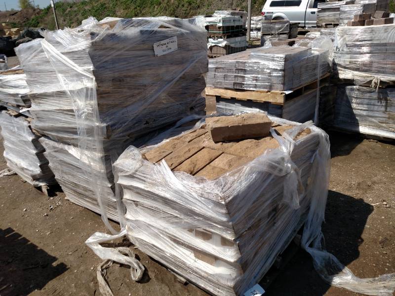 (3) Pallets of Artisana Free Standing Wall Block