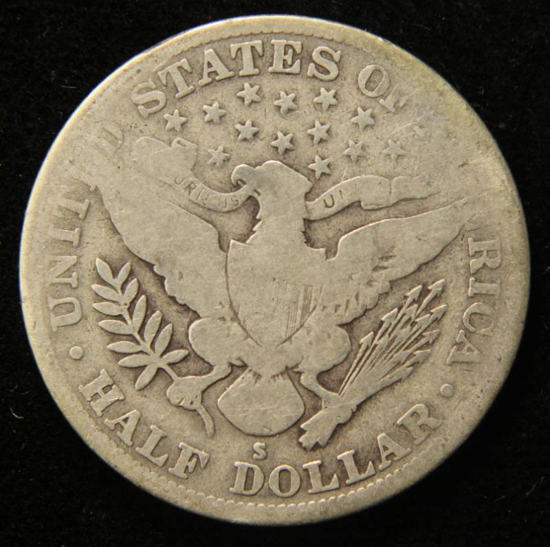 1915-S BARBER SILVER HALF DOLLAR