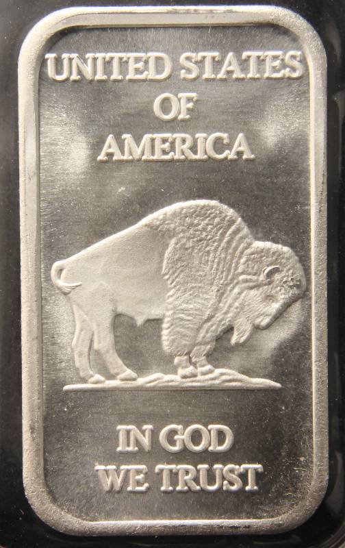 1 TROY OZ. .999 FINE SILVER BAR INDIAN BUFFALO DESIGN SEALED