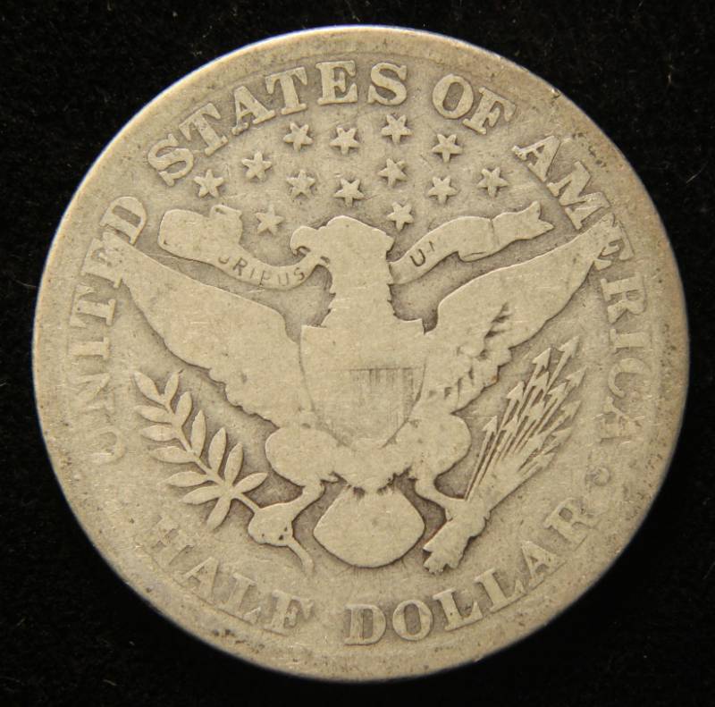 1908 BARBER SILVER HALF DOLLAR