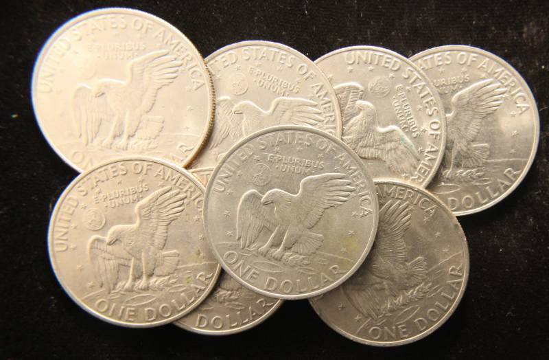 GROUP OF 8 EISENHOWER DOLLARS
