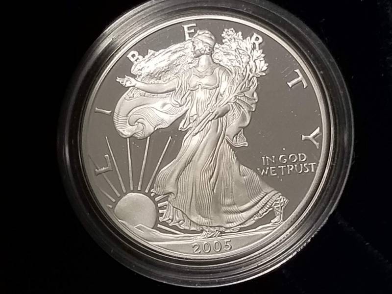 2005 PROOF AMERICAN SILVER EAGLE IN ORIGINAL GOVT PACKAGING