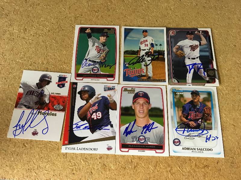 7 Autographed Minnesota Twins Cards