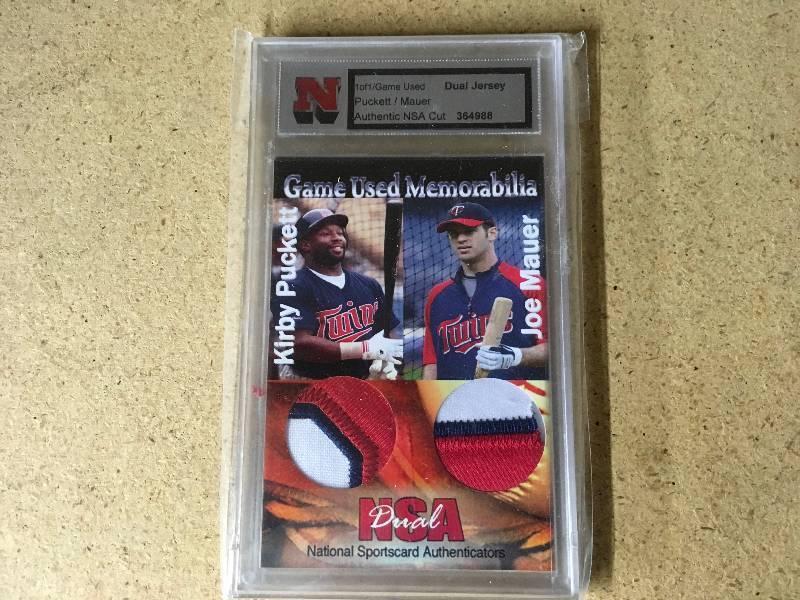 1 Of 1 Gamed Used Dual Jersey Puckett Mauer Card