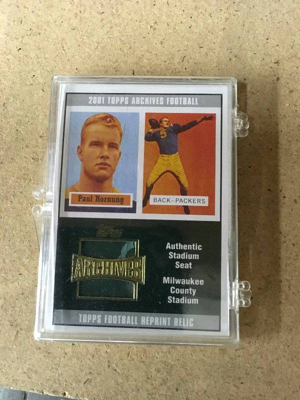 2001 Topps Archives Football Paul Hornung Authentic Stadium Seat Card