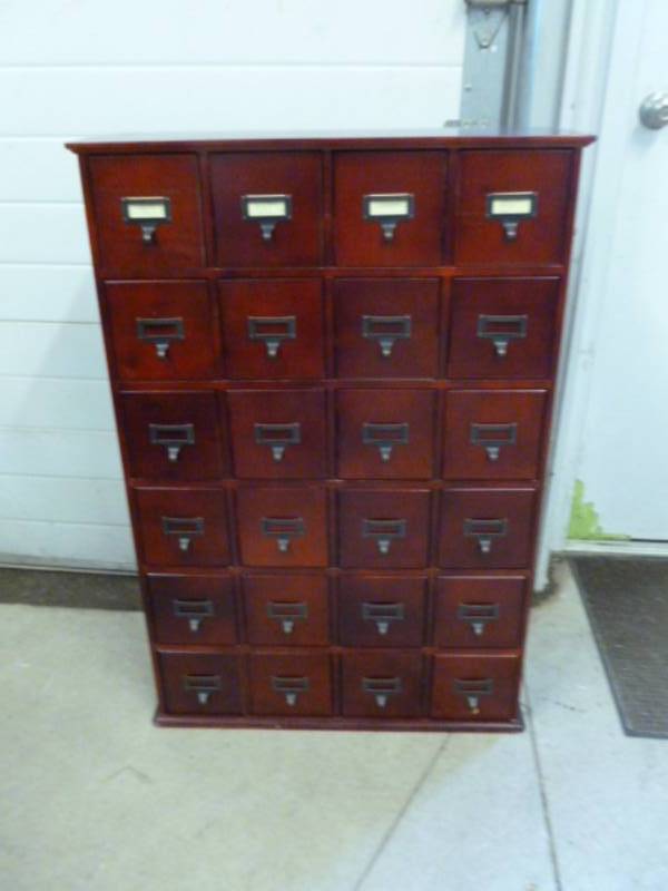lot 202 image: Wooden Index Cabinet