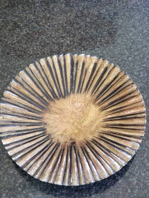 lot 148 image: Glass Ribbed Charger Artist Signed