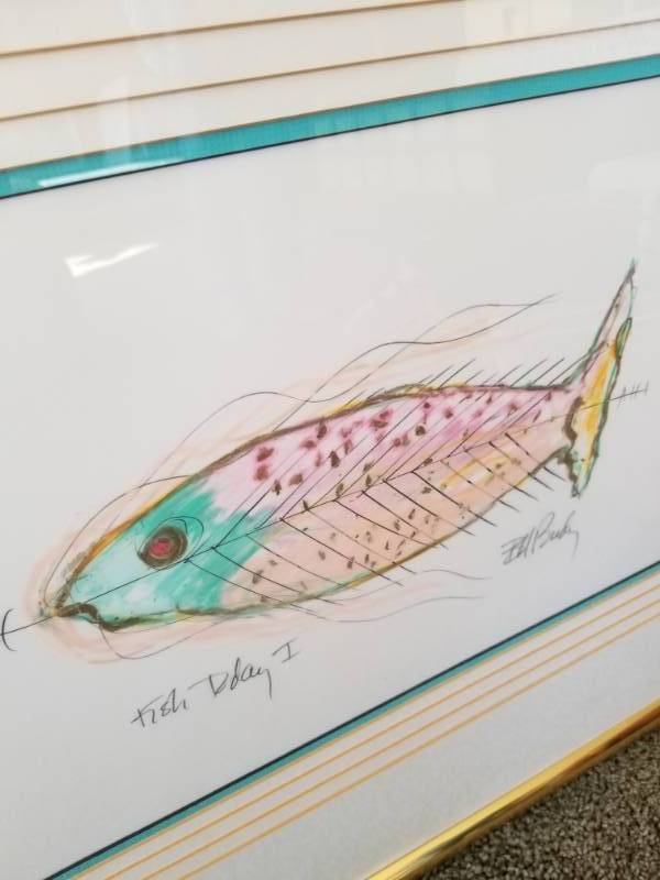 lot 56 image: Art Barbara H Brody Pastel Fish Day I Signed and Numbered on Velum