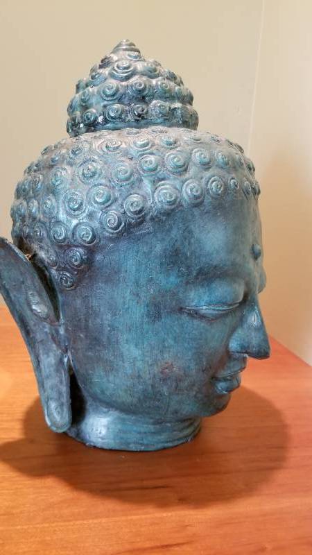 lot 2 image: Sand Cast Bronze Buddha Bust