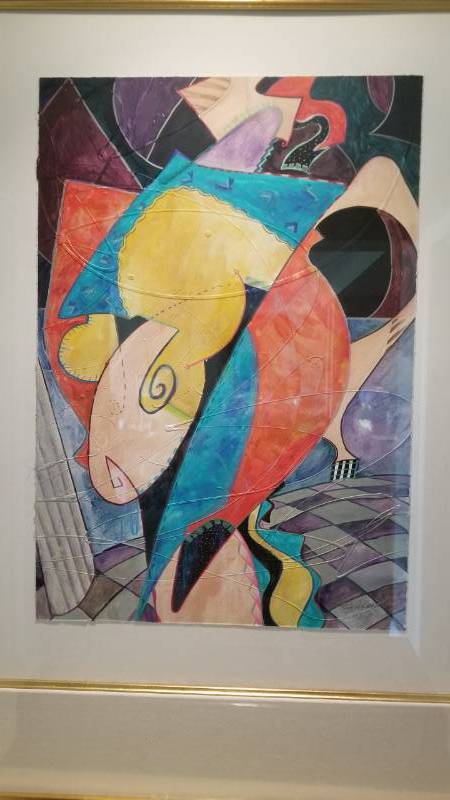 lot 199 image: Modern Abstract Original Framed Art by Patricia Bonneo