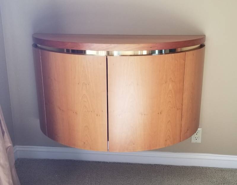 lot 44 image: Demilune Half Round Wall Mount Cabinet, 1 of 2