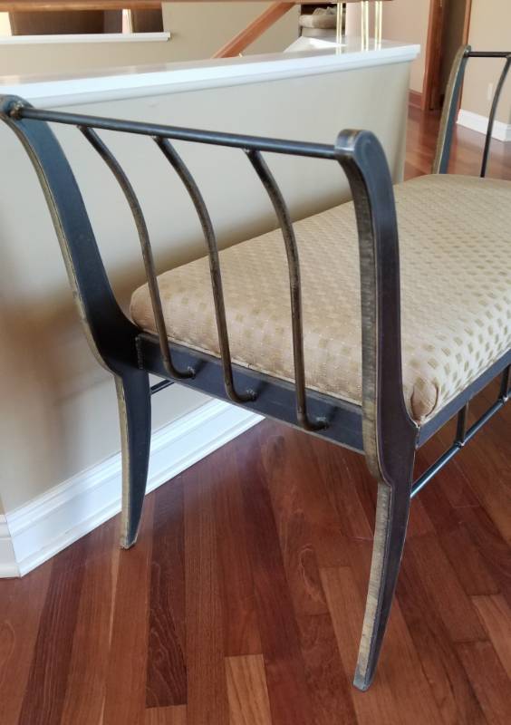 lot 43 image: Iron Entry Bench in Black and Gold