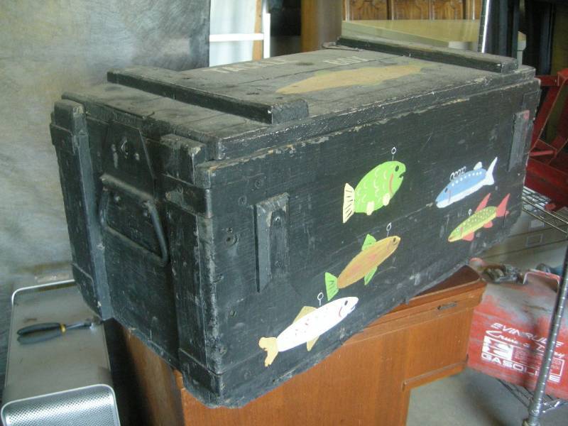 lot 59 image: Old Wooden Ammo Crate