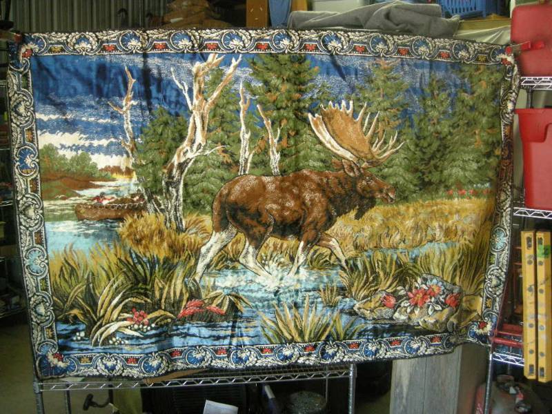 lot 72 image: Vintage Moose Tapestry