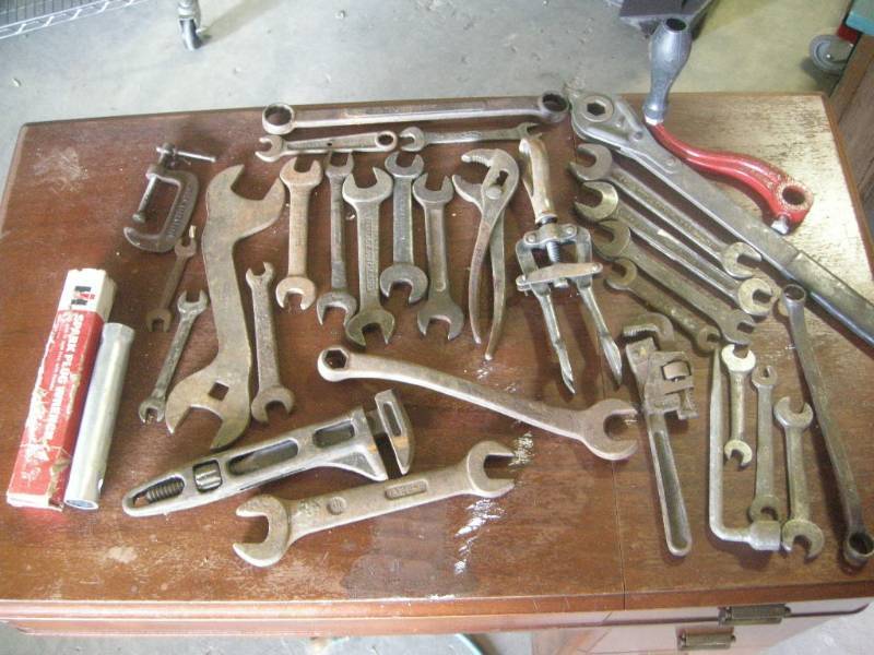 lot 94 image: Vintage Tractor and Other Wrenches, Tools