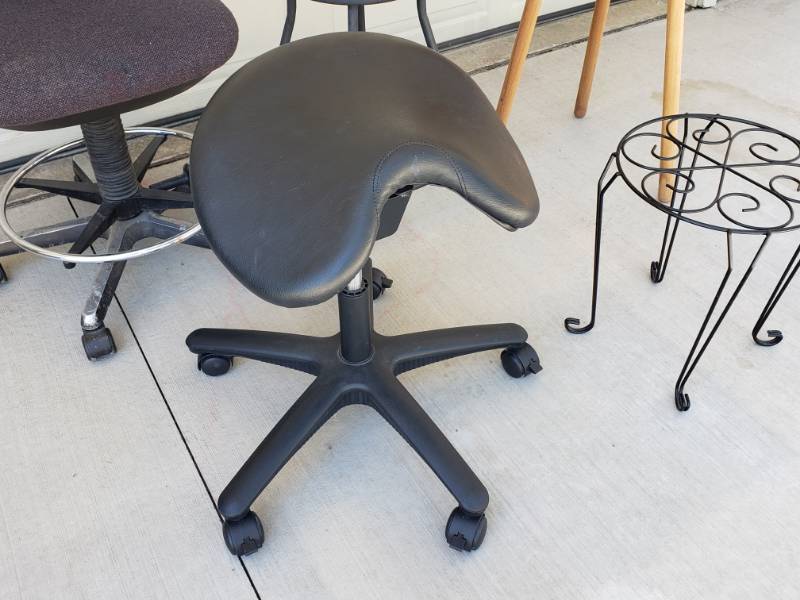 lot 24 image: Adjustable Chairs  Step Stool  Tables