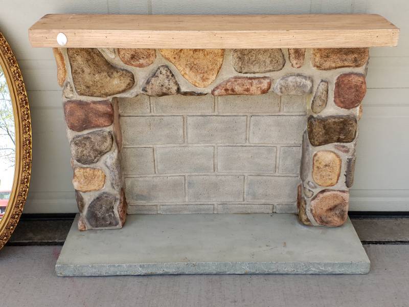 lot 27 image: J.A. Olson Permaflex Mirror  Vintage Fireplace