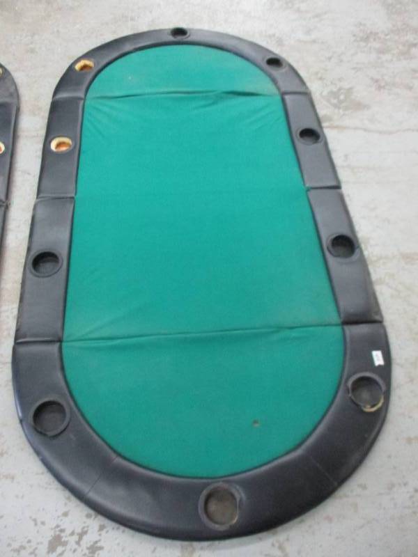 lot 6 image: Texas Holdem Board that folds up with Drink Pockets there are a couple missing