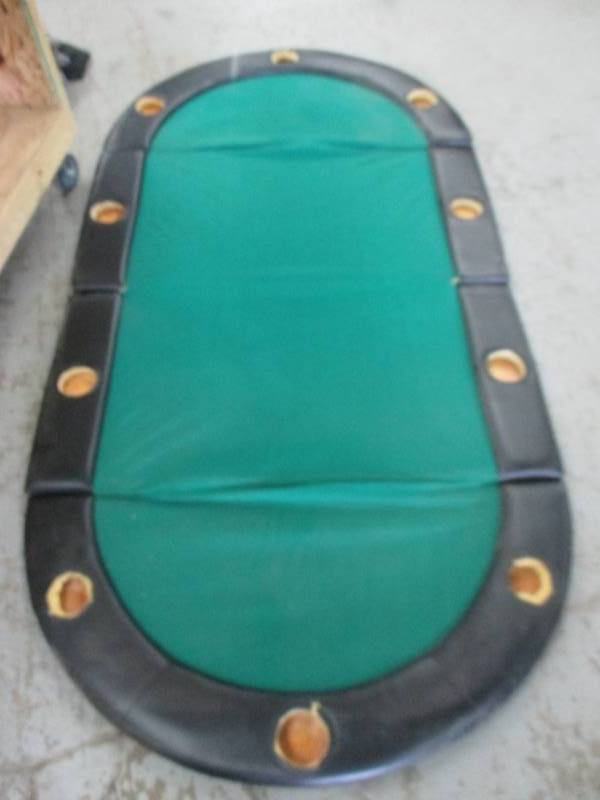 lot 8 image: Texas Holdem Board that folds up with Drink Pockets missing plastic