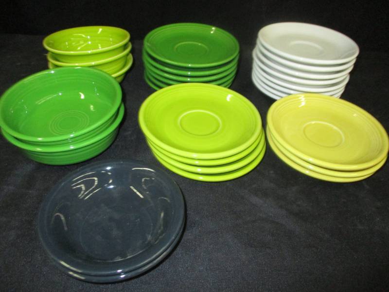 lot 38 image: 28 Pieces of Fiestaware dishes, saucers, and bowls