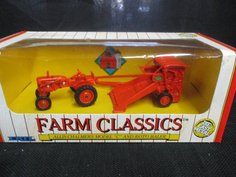 lot 49 image: Ertl Allis Chalmers Model C and Roto Baler