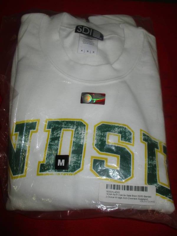 lot 63 image: NDSU Crewneck Sweatshirt Size Medium Still in the Plastic