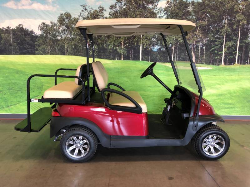 lot 104 image: 2014 Red Metallic Club Car Precedent 4 Passenger Golf Cart