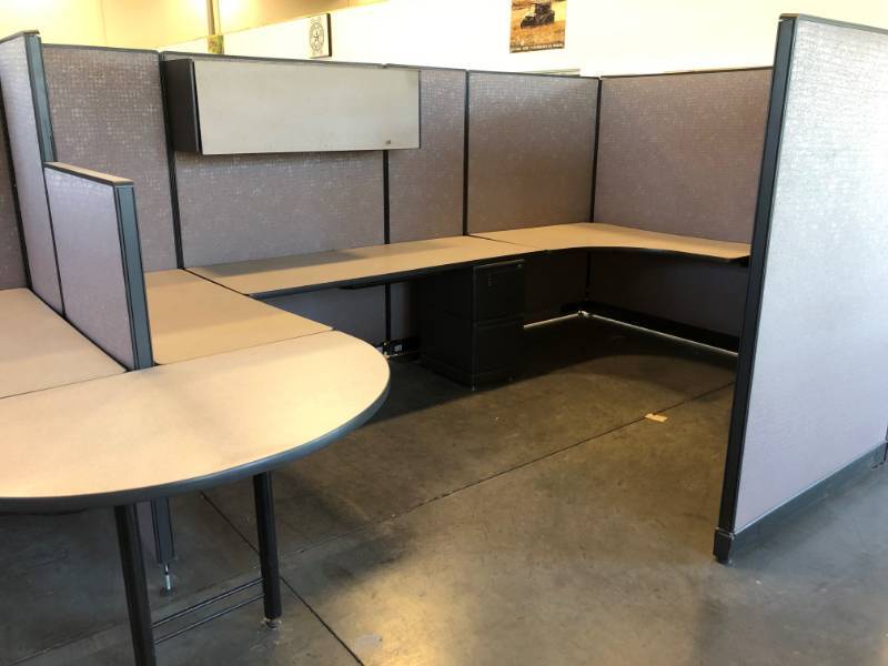lot 301 image: Office Cubicle Double Partition with Power Hook Ups