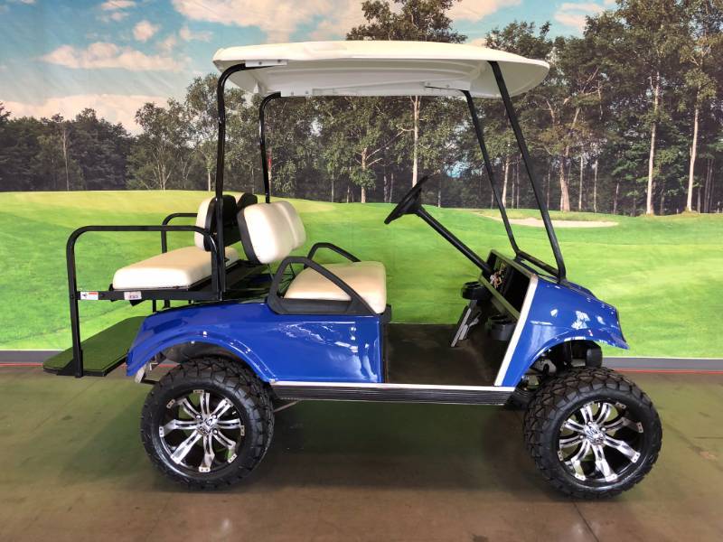 lot 100 image: Blue Spartan Elite Club Car 4 Passenger Golf Cart