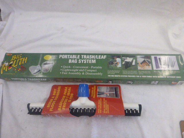 lot 179 image: Portable TrashLeaf Bag System and ScrubDry Floor Squeegee