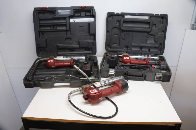 lot 43 image: (3) NIKOTA 12V Cordless Grease Guns