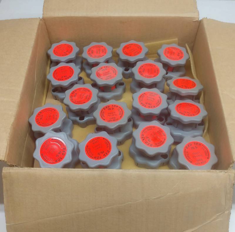 lot 81 image: Box of Red Top Tank Shutoff Indicators