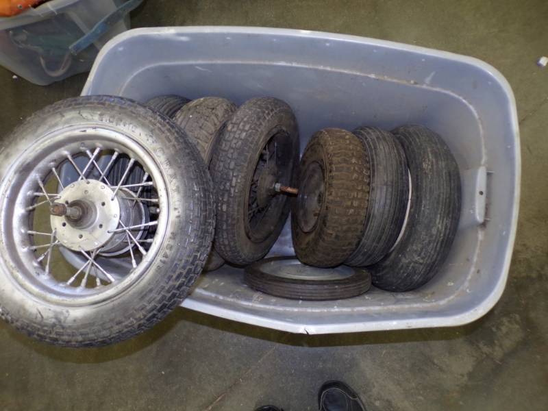 lot 68 image: Motorcycle Wheels and Tote