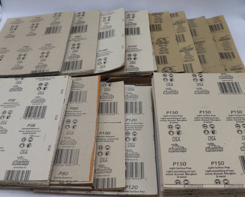 lot 26 image: Large Lot of Gator Sand Paper Assorted Grits