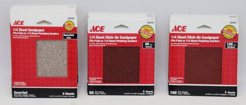 lot 34 image: 115 Sheets of Assorted Grit 14 Sheet Sandpaper