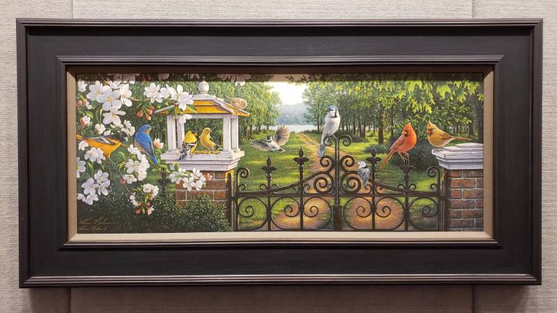 lot 17 image: Kim Norlien Hand Signed Springtime Melody Framed Print 37 x 19 14