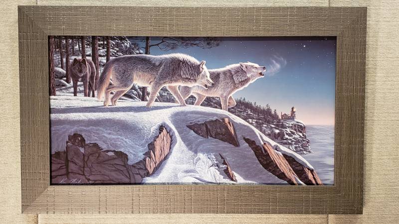 lot 23 image: Kim Norlien Moonlight Prowlers Framed Print 30 12 x 26 12